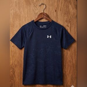 Under Armour Navy Blue Performance Tee with White Logo YM